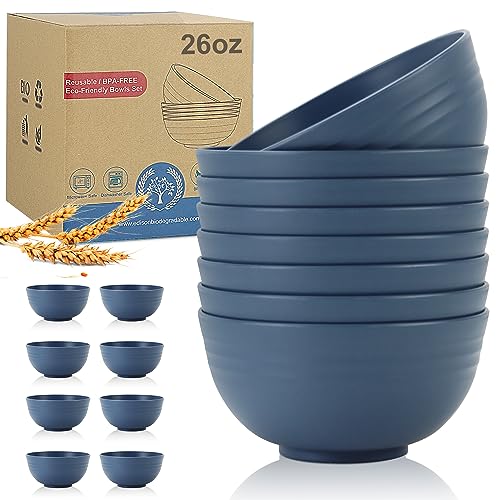 Wheat Straw Bowl Sets (26 oz / Navy Blue)