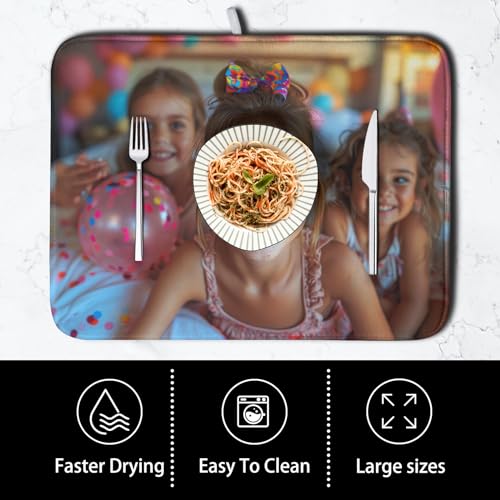 Customized Personalized Image Dish Drying Mat for Dishes 18x24 inch (Custom / 18" x 24")