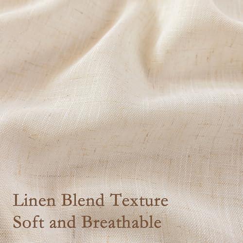 Natural Boho Sheer Curtains with Macrame 63 Inches Length for Short Window Treatment