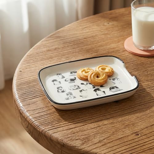 Black White Cat Ceramic Spoon Rest (Study cats)