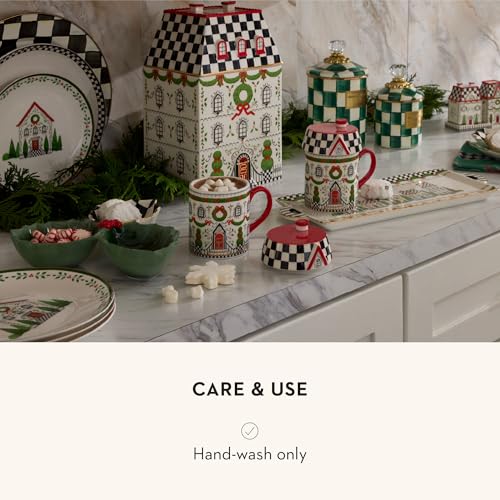 Set of 4 Ceramic Dessert Plates (Holly Village)