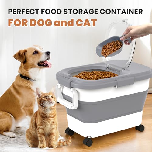 15 23Lbs Airtight Dog Food Storage Container (Grey/23 LBS)
