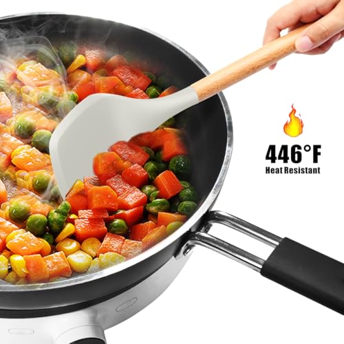 Silicone Cooking Utensils Set (Cream White)