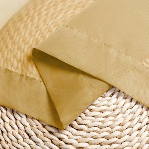 Sheer Valances for Windows 2 Pack (Gold / 42"W x 18"L (Pack of 2))