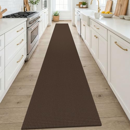 Cotton 2x14 Runners Rugs for Hallway (Brown/Dark Brown / 2' x 14' (Runner))
