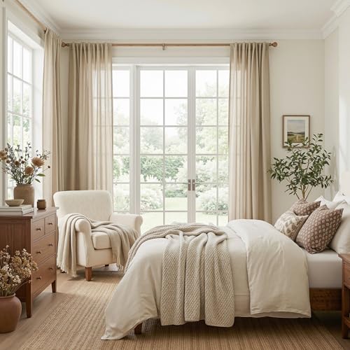French Door Curtains for Closet Doorways (50"W x 72"L (Pack of 2) / Taupe-new)