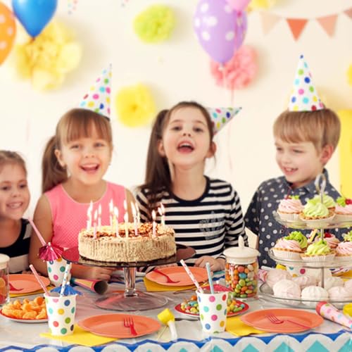 50 Pcs Orange Paper Plates 7 Inch Orange Dessert Plates Disposable Dinner Plates for Baby Shower Bridal Shower Birthday Party Supplies Disposable Paper Plates (orange dinner plates / 50 Pcs)