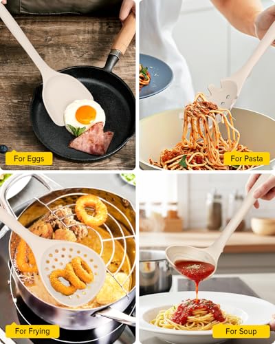 Silicone Cooking Utensils Set (Khaki)