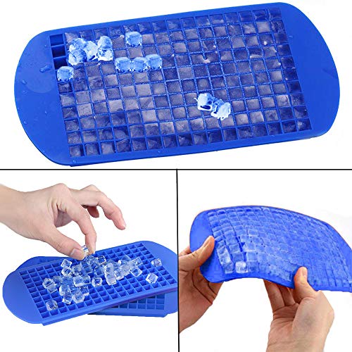 Silicone Mini Ice Cube Trays 2 Pack (Blue)