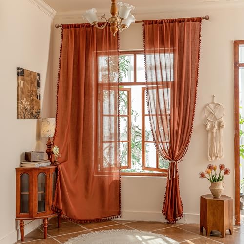 Door Curtains for Closet Doorways (Z-terracotta / 50"W x 72"L (Pack of 2))