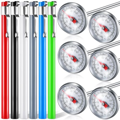 6 Pcs Stainless Steel Kitchen Dial Thermometer 5" (Multicolor)