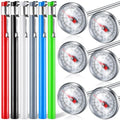 6 Pcs Stainless Steel Kitchen Dial Thermometer 5" (Multicolor)