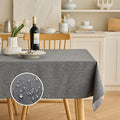 Faux Linen Waterproof Tablecloth (Dark Grey / 144" x 60" (Rectangular))