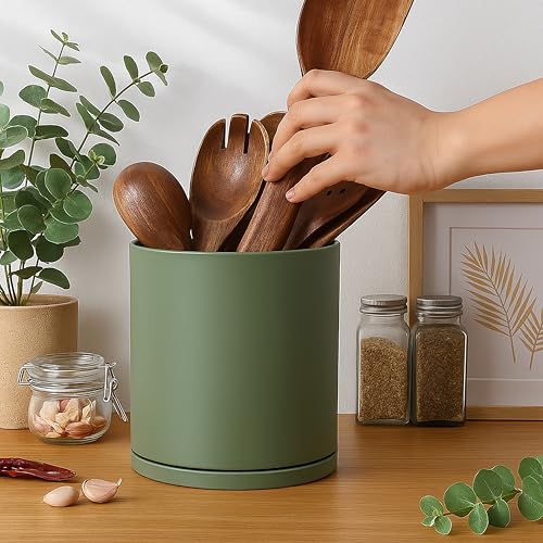 2 Pack 360° Rotating Utensil Holders (Olive / 7.2")
