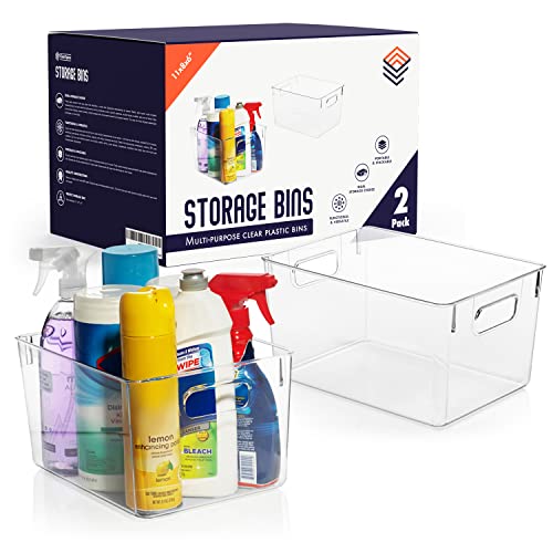 Clear Plastic Storage Bins (2 Pack)