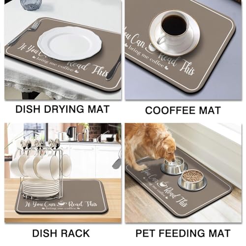 Coffee Bar Mat for Countertops 18inx24in (Brown / 24" x 18")