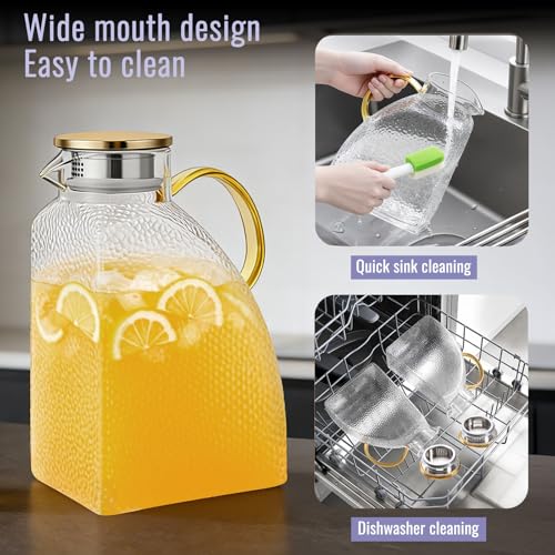 Glass Pitcher With Lid (128 Ounces)