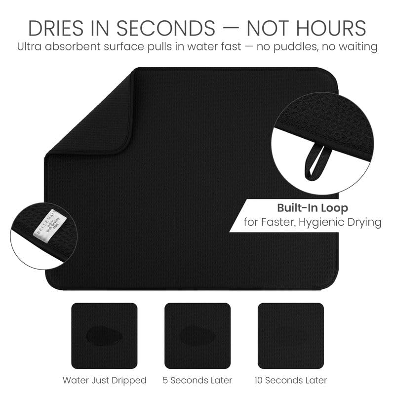 Dish Drying Mat (Black / 17" x 24")