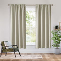 Bedroom Blackout Curtains 54 inches Long (100% Blackout - Natural / 42"W x 54"L (Pack of 2))