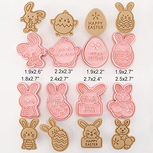 8 Pcs Cookie Cutters Set 3D Holiday Cookie Cutters for Party Baking Decoration (Easter (8 Pcs))