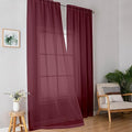 Red Sheer Curtains 96 Inches Long (Burgundy / 42"W x 96"L (Pack of 2))