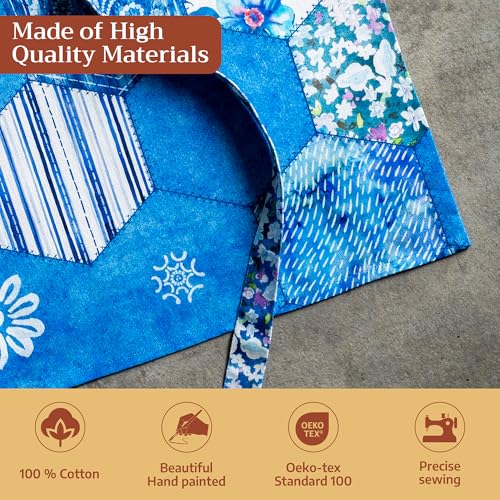Aprons for women with Pocket 100% Cotton Pack of 1 (145 - Summer Blues)