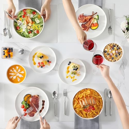 24 Pieces Porcelain Dinnerware Set (Ivory White / 24 Piece (Service for 6))