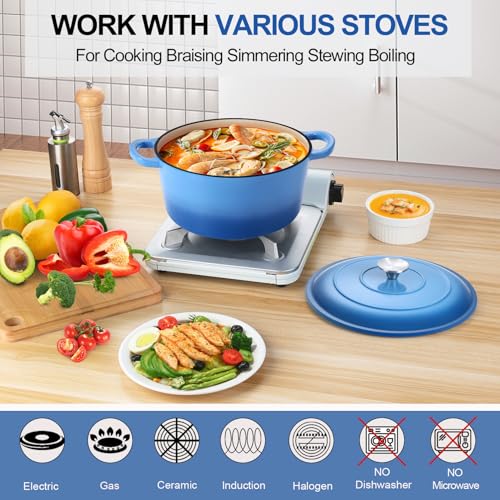 5QT Enameled Dutch Oven (Blue / 5 QT)