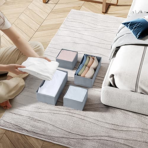 Drawer Organizers Clothes (Gray / 4 Pack)