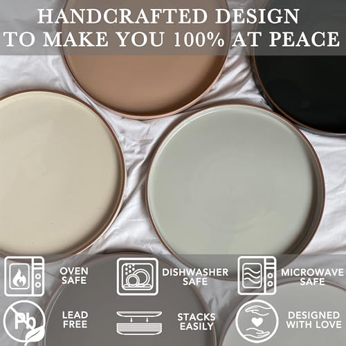 Ceramic Flat Plates Set of 6 (Neutrals)