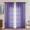 Purple Sheer Curtains 72 Inches Long 2 Panels (Purple / 42"W x 72"L (Pack of 2))