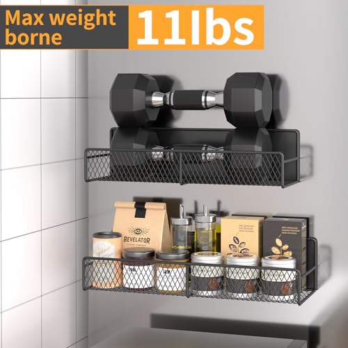 Magnetic Spice Rack for Refrigerator (Black / 4 Pack)