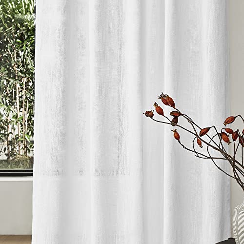 Short Curtains for Bedroom Small Windows (50"W x 54"L (Pack of 2) / White)
