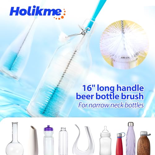 Bottle Brush Tube Cleaning Lab Set with Long Handle (Pink)