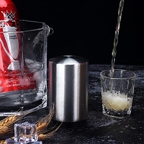 2PCS Pop-the-Top Beer Bottle Opener, Metal Automatic Magnetic Glass Bottle Cap Openers, Wine Bartender Tool Cap Catcher for Bar, Party, Wine Ceremony, Restaurant Household Utensils, Easy to Use-Silver (2Pcs/Pack)