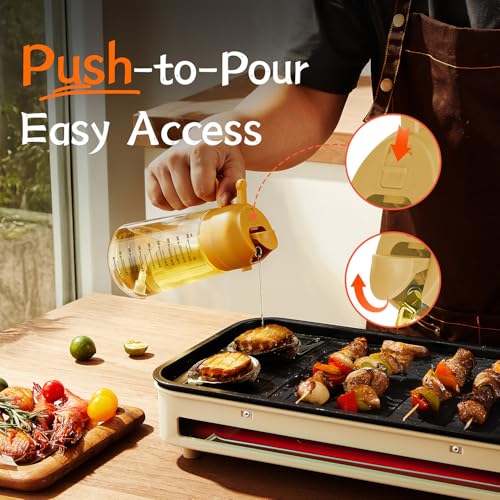 16oz 470ml Glass Olive Oil Sprayer for Cooking (Yellow)