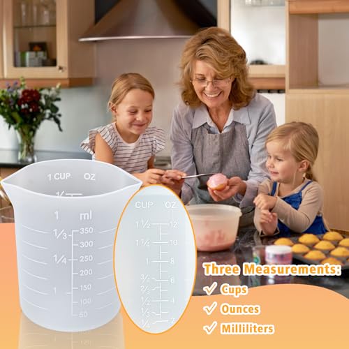 Silicone Measuring Cups for Melting Chocolate (250ml*3+350ml*3)