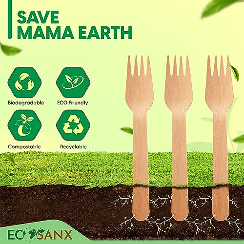 120 PCs Wooden forks for eating 6.3" Splinter Free Compostable Forks
