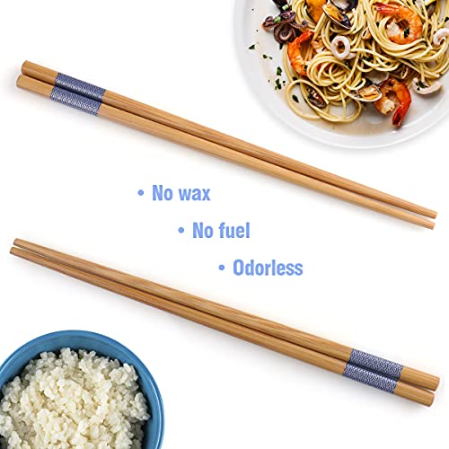 Reusable Chopsticks Japanese Natural Bamboo Classic Style 5 Pairs Lightweight Safe Chop Sticks 8.8 Inch (Blue Fish)