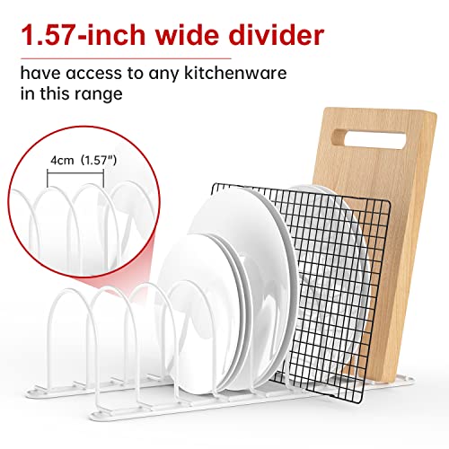 Plate Rack for Cabinet (White /pot lids holder (6 slot))