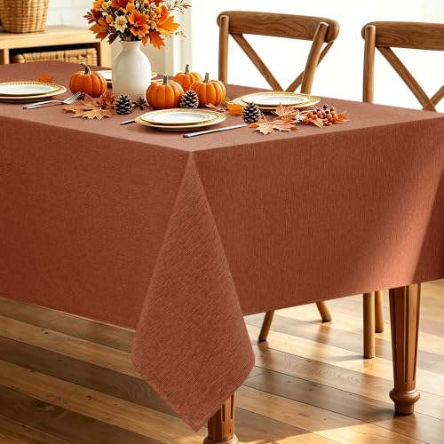 Fall Rectangle Tablecloth for Dining Table Burnt Orange (Burnt Orange / 84" x 60" (Rectangular))