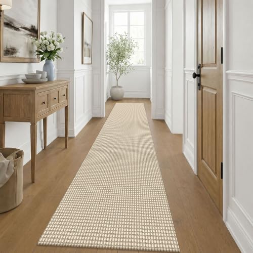 Cotton Runners for Hallway 3x9 (Oatmeal Beige / 3' x 9' (Runner))