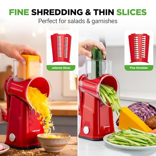 5 in 1 Cheese Grater & Shredder (Red)