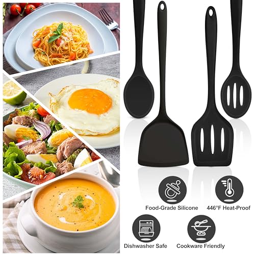 Silicone Cooking Utensils (Black)