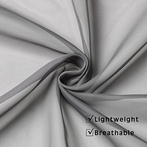 Sheer Curtains Living Room 54 inches Long (Grey / 42"W x 54"L (Pack of 2))