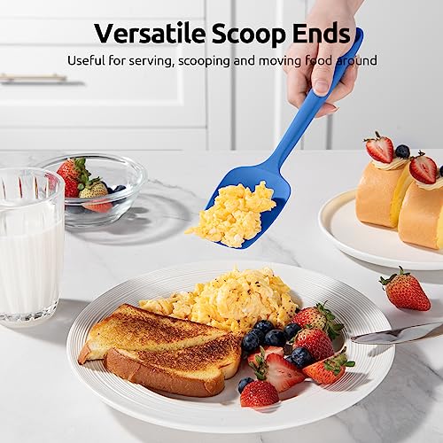 Silicone Spoon Spatula Set of 3 (Multicolors)