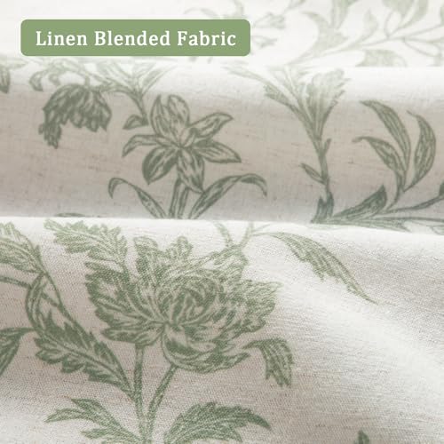 Sage Green Boho Floral 100% Blackout Curtains 63 Inch 2 Panels (Sage Green / 52"W x 63"L (Pack of 2))