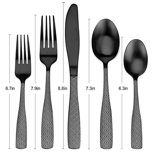 Matte Black Silverware Set (Matte Black Diamond / 20-Piece)