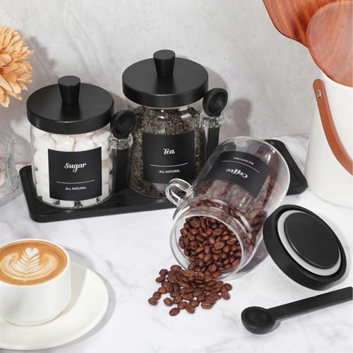 3 Pcs Glass Coffee Container Set (13.5,20,25 oz)