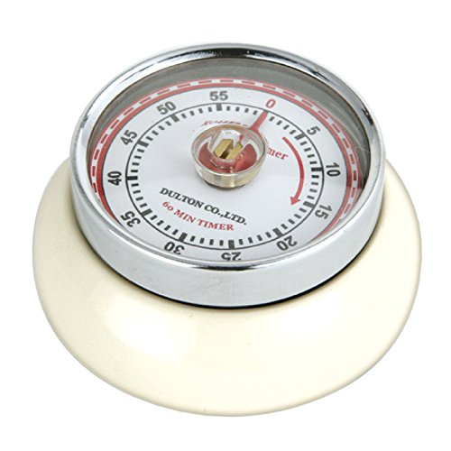 Magnetic Retro Kitchen Timer (Cream / 2.75 inch)